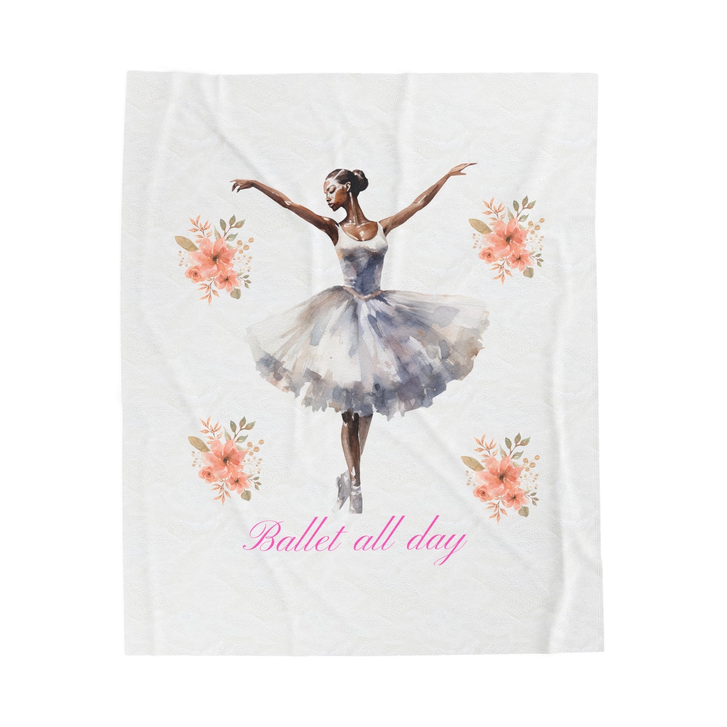 Ballerina Ballet All Day Velveteen Plush Blanket