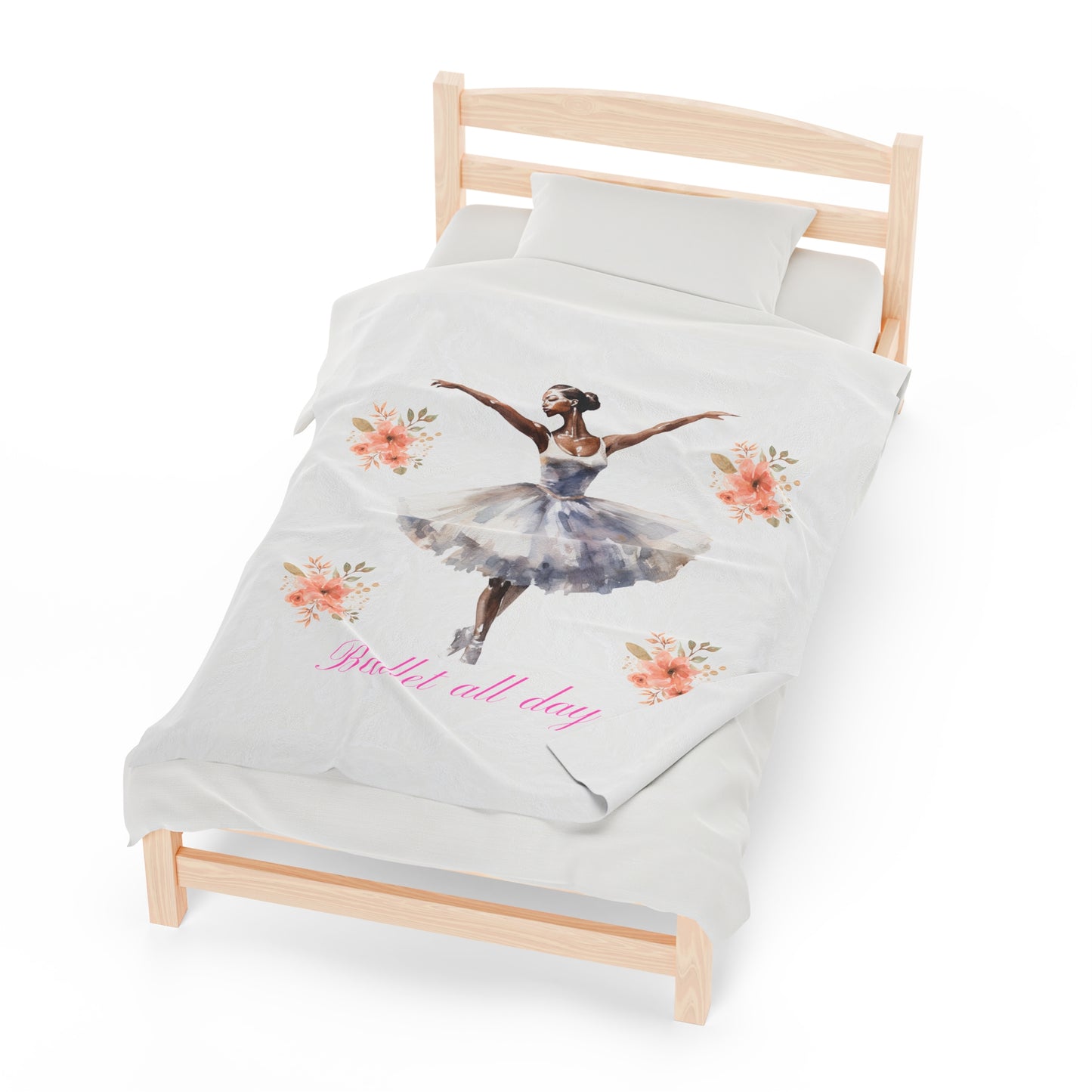 Ballerina Ballet All Day Velveteen Plush Blanket