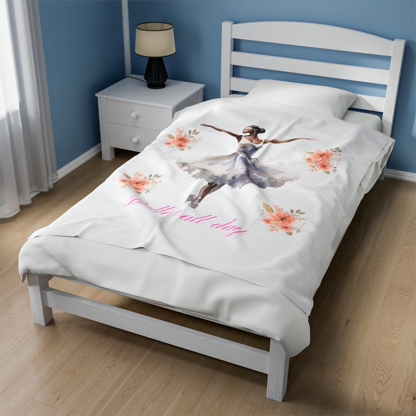 Ballerina Ballet All Day Velveteen Plush Blanket