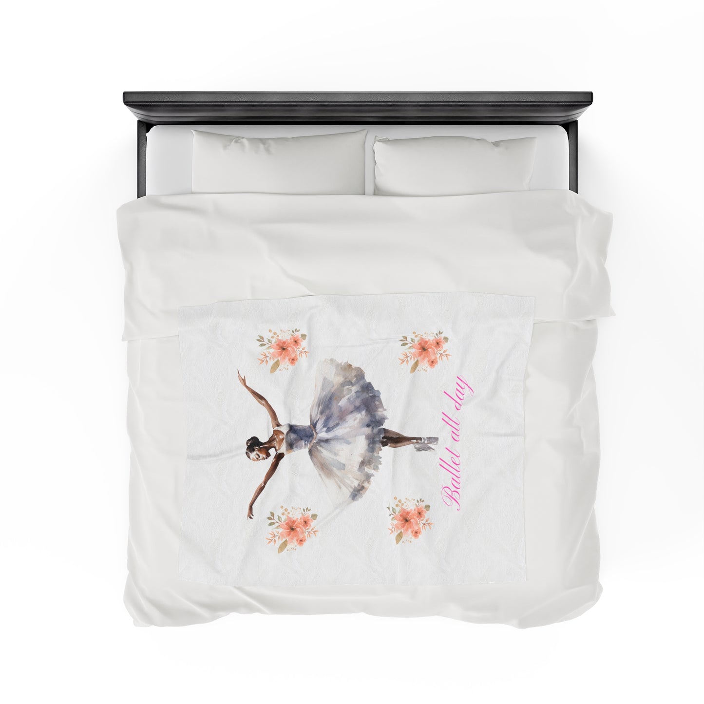 Ballerina Ballet All Day Velveteen Plush Blanket